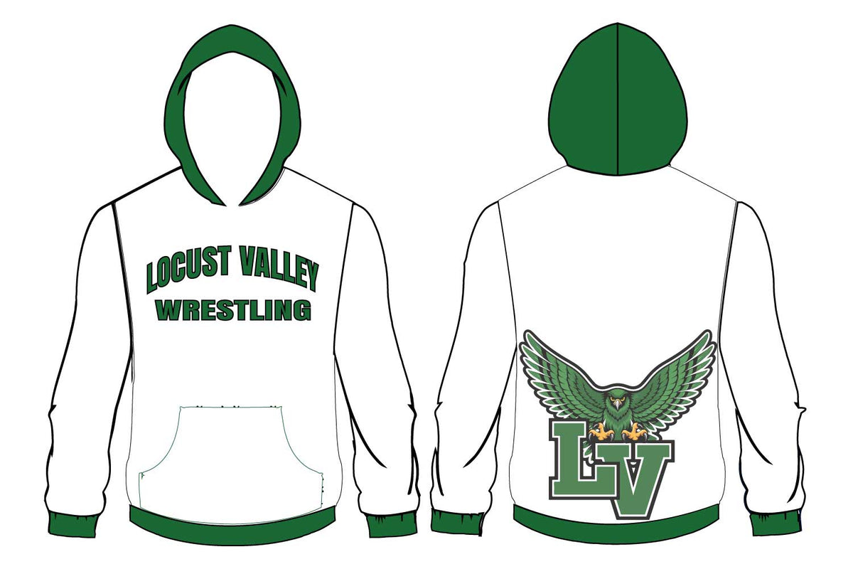 Locust Valley Wrestling Sublimated Hoodie - White