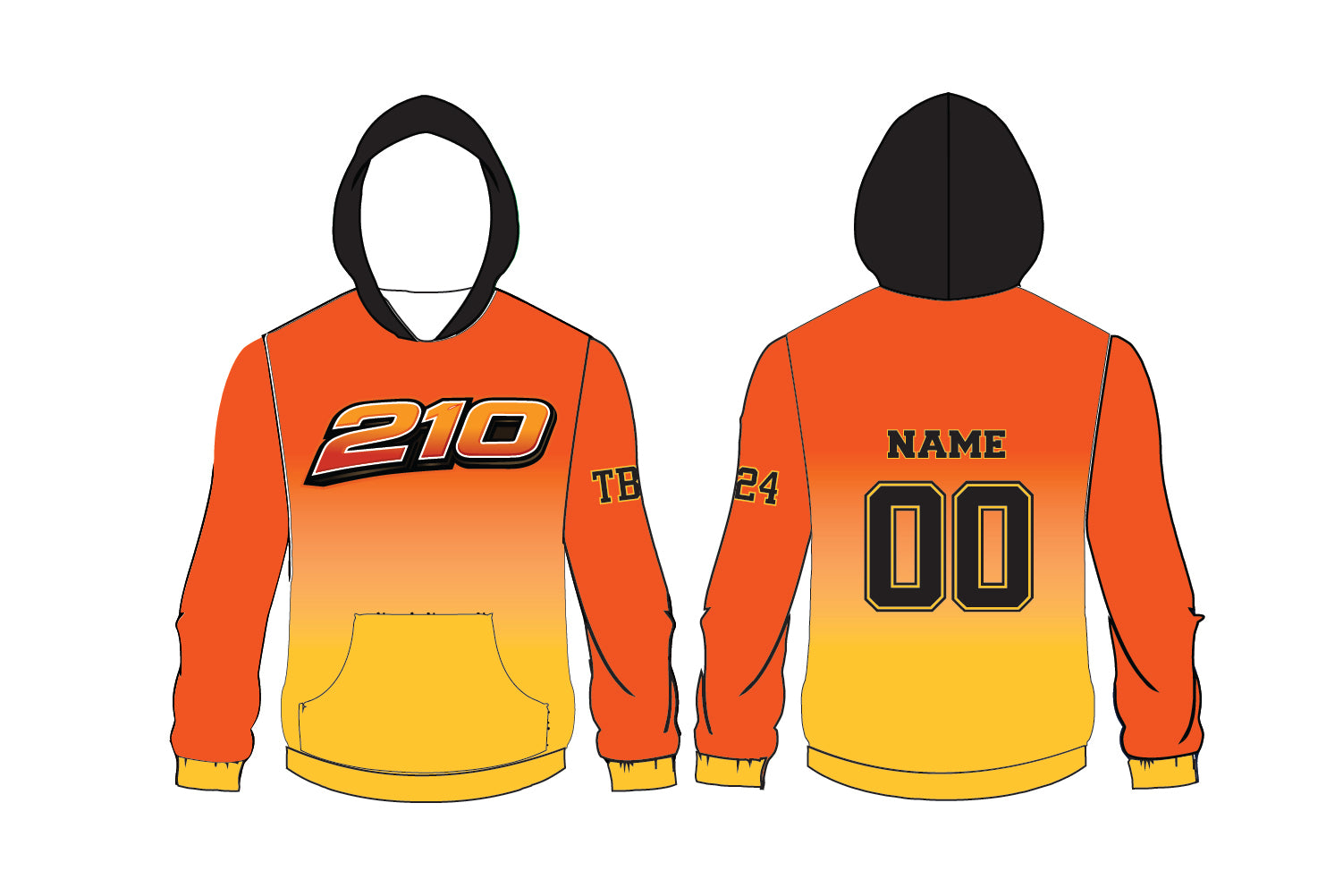 210 Baseball Sublimated Hoodie