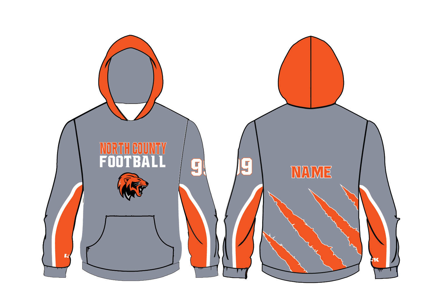North County Lions Sublimated Hoodie