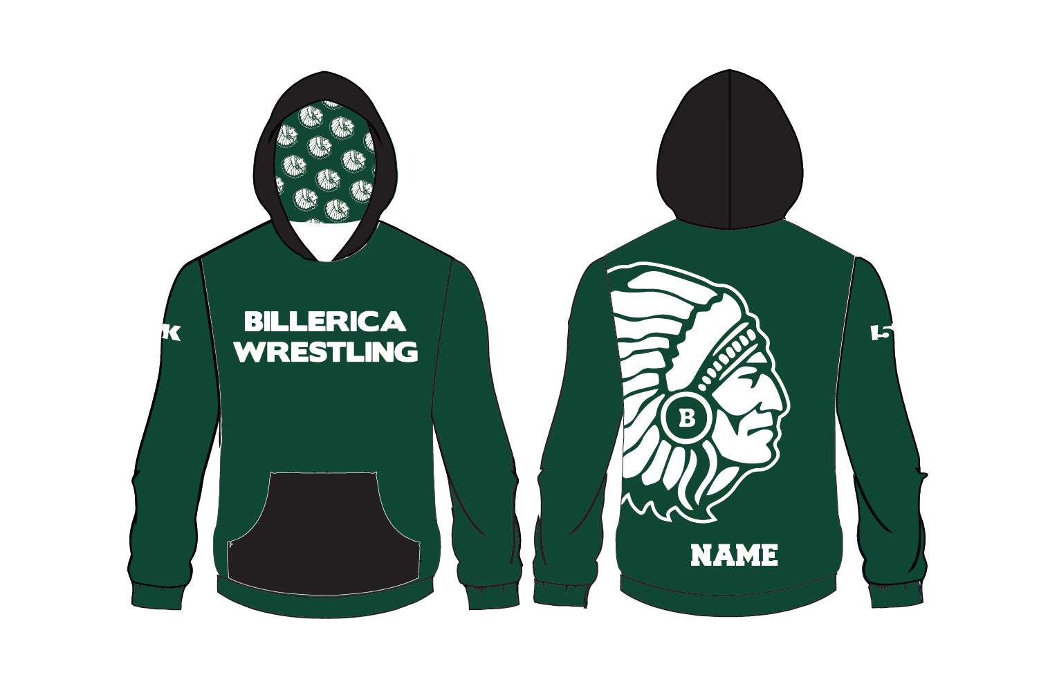 Billerica Wrestling Sublimated Hoodie