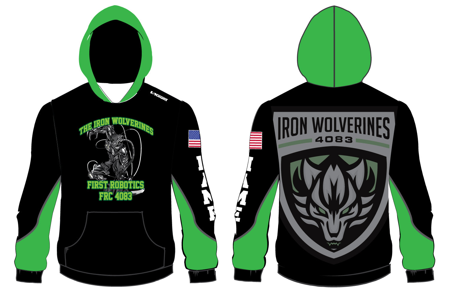 Iron Wolverines Sublimated Hoodie