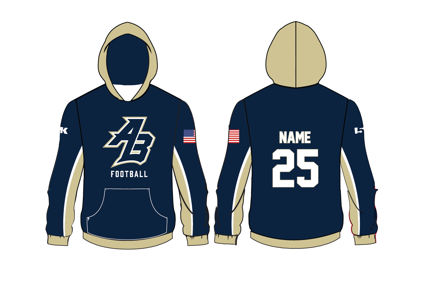 Acton Boxborough Football Sublimated Hoodie