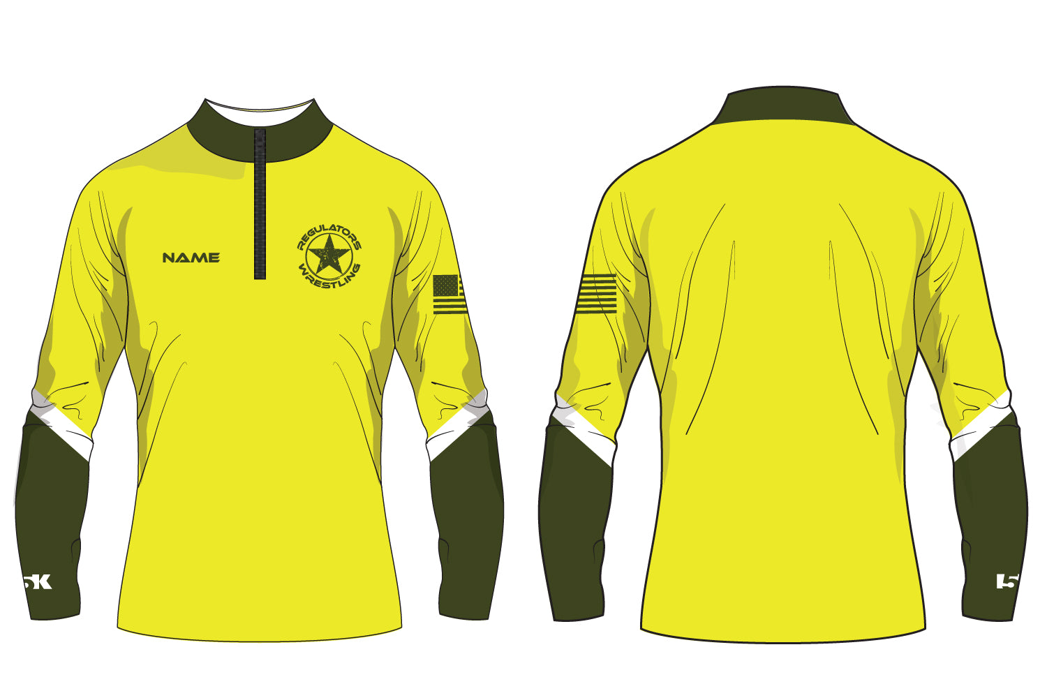 North Shelby Wrestling Sublimated Quarter Zip - Yellow