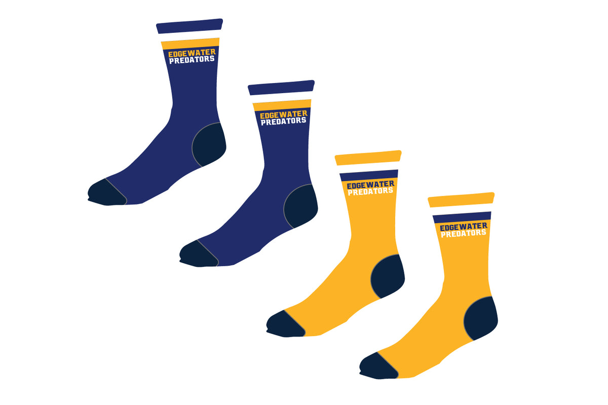 Edgewater Wrestling Sublimated Socks - Royal / Gold