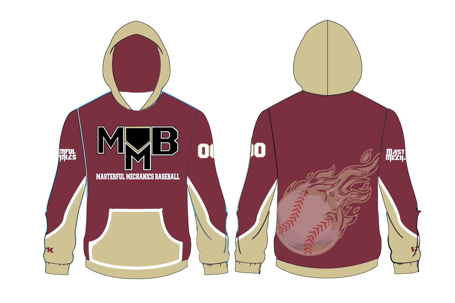 Masterful Mechanics Baseball Sublimated Hoodie - Design 1