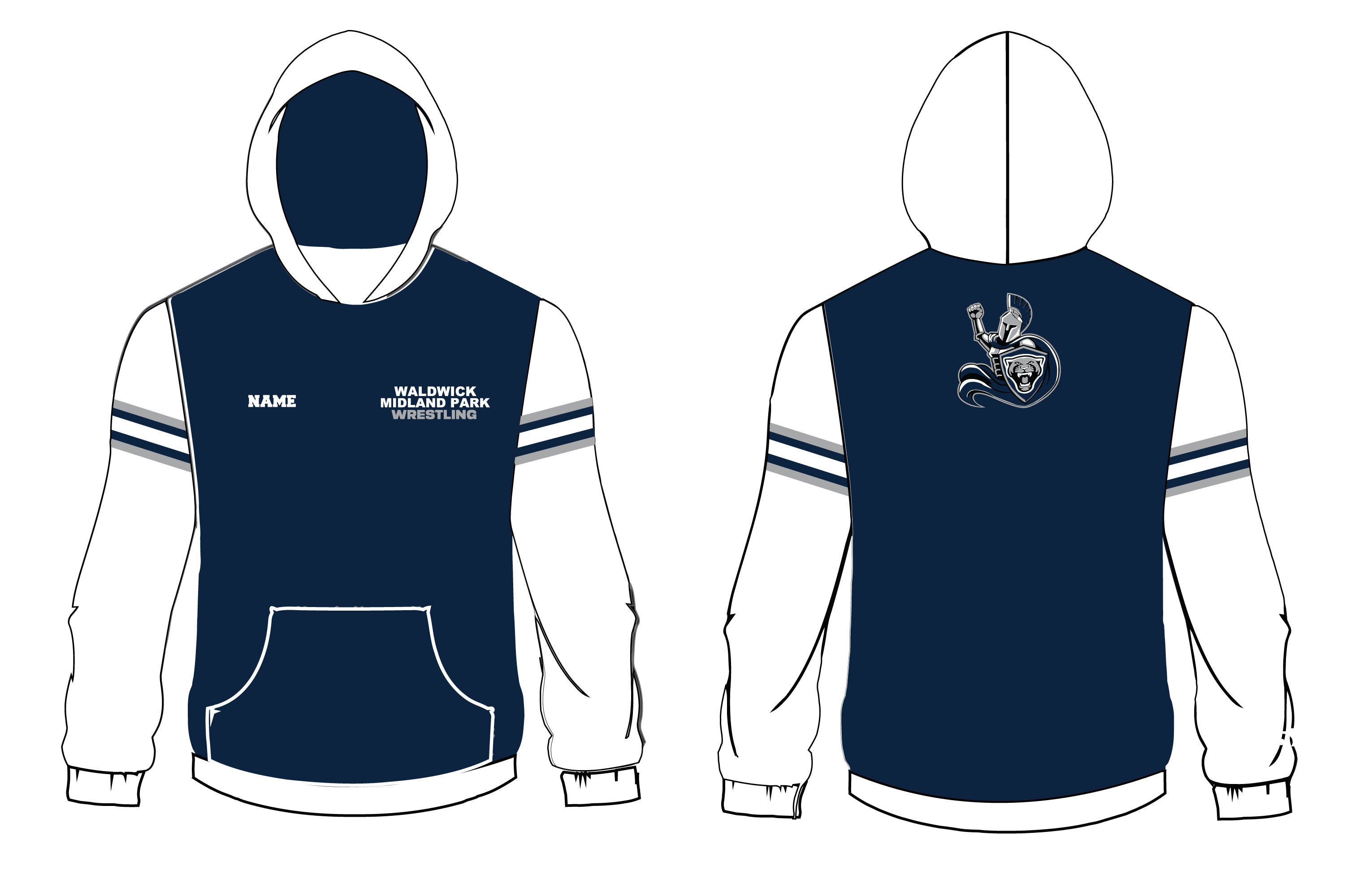 Waldwick / Midland Park Wrestling Sublimated Hoodie