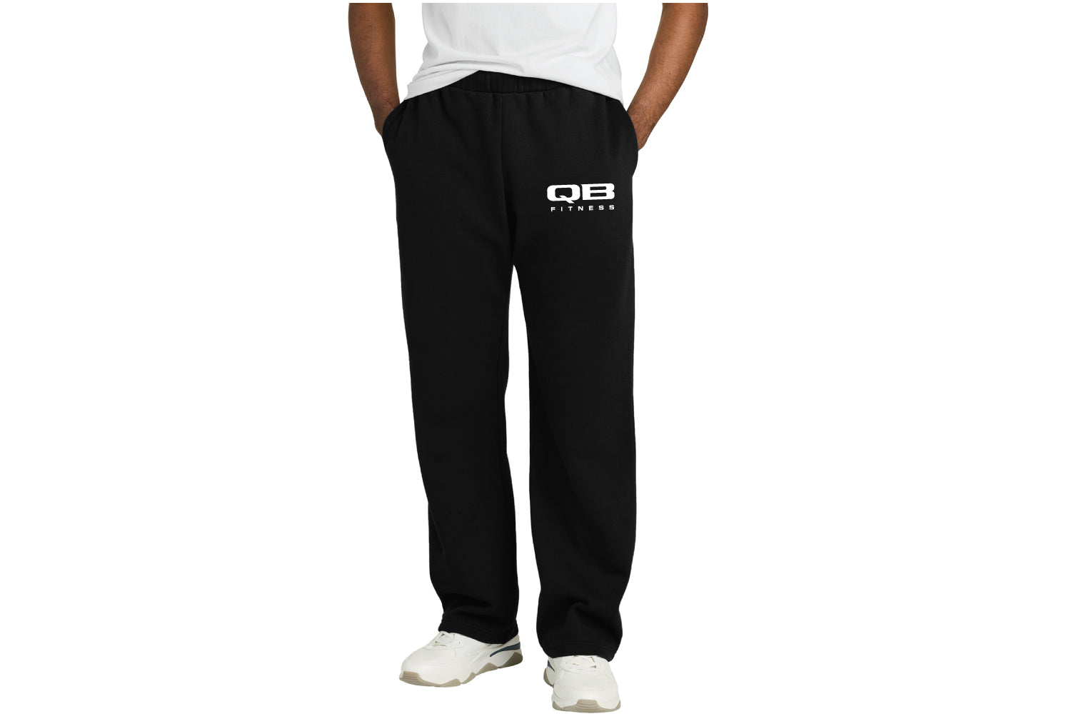 QB Fitness Open-Bottom Sweatpants - Black