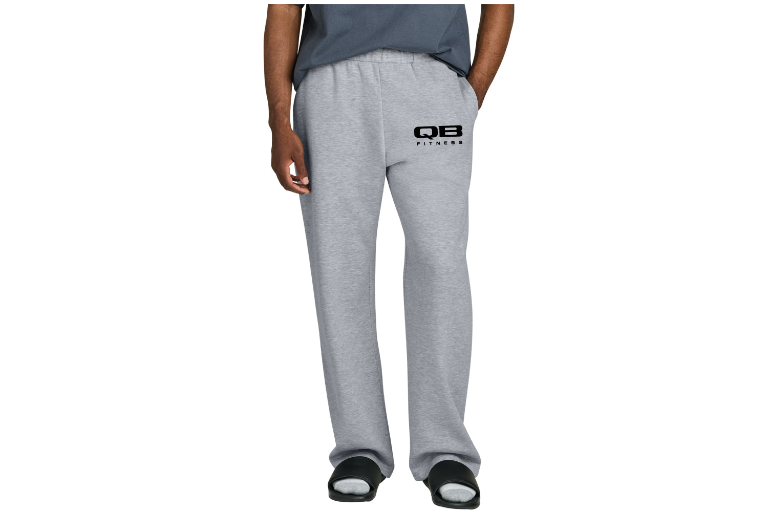 QB Fitness Open-Bottom Sweatpants - Grey