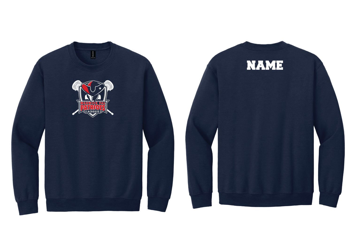 Warwick Pal Patriots Lax Cotton Crewneck Sweatshirt - Navy
