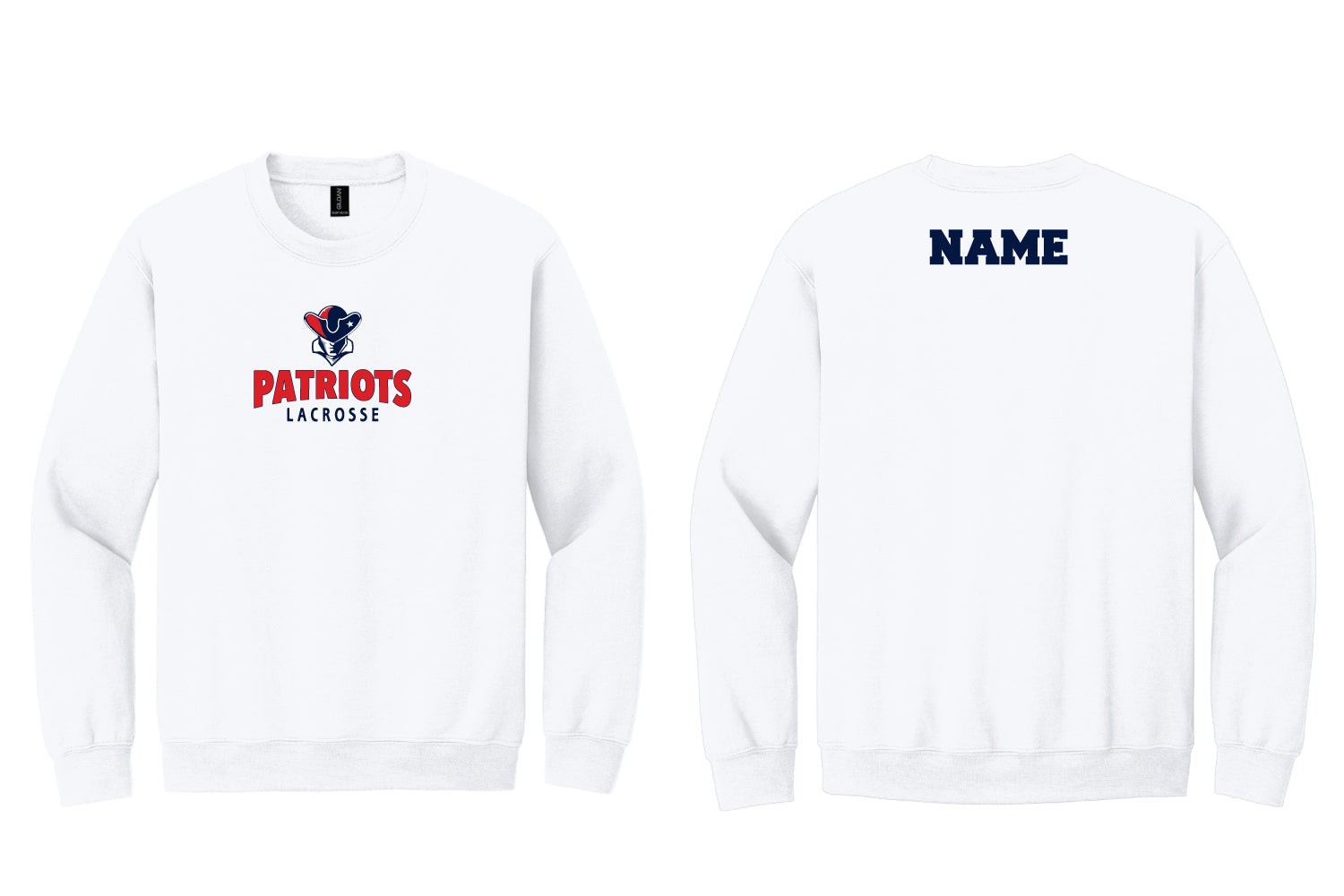 Warwick Pal Patriots Lax Cotton Crewneck Sweatshirt - White