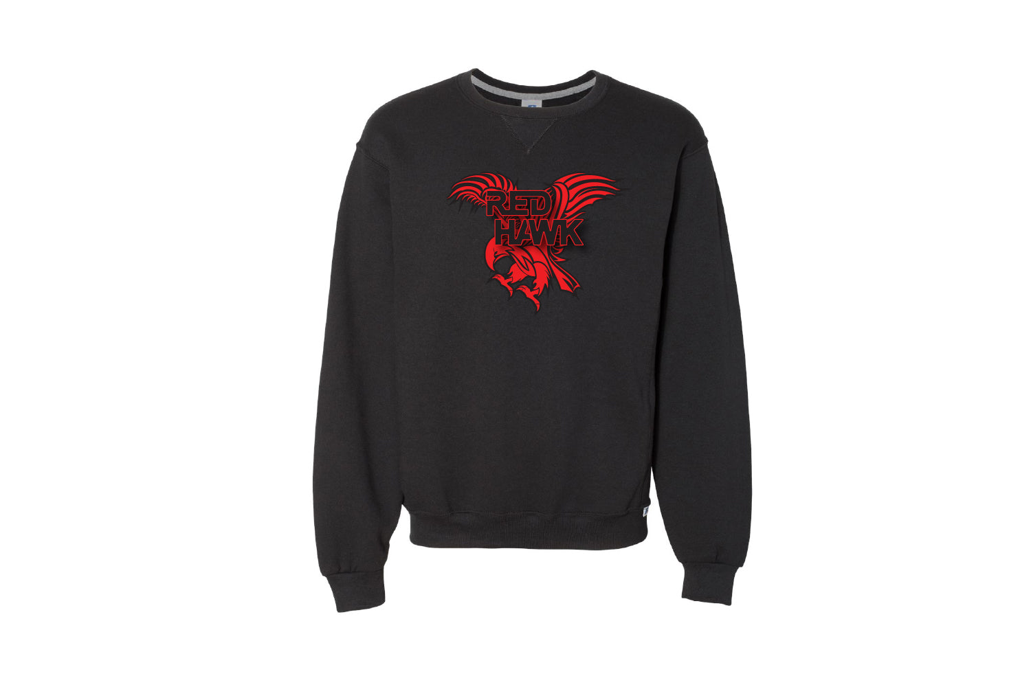 Red Hawk Wrestling Cotton Crewneck Sweatshirt - Black/Red Design