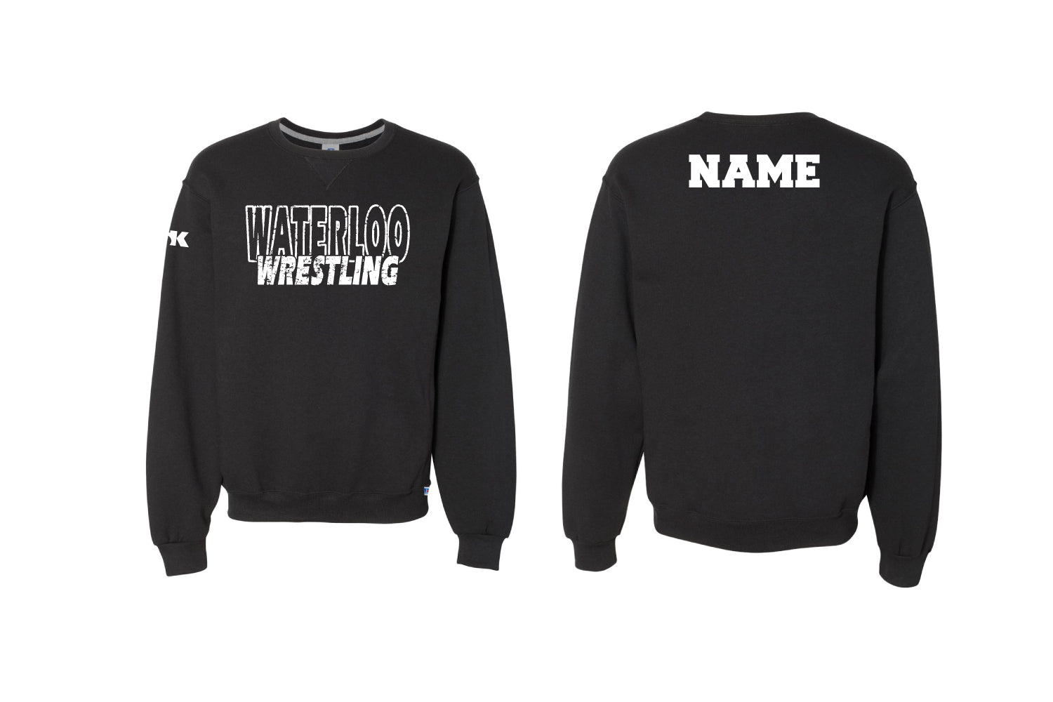 Waterloo Wrestling Cotton Crewneck Sweatshirt - Black