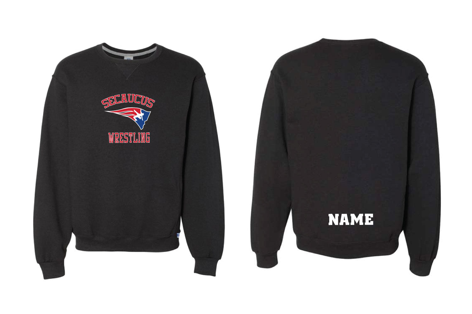 Secaucus Rec Wrestling Cotton Crewneck Sweatshirt - Black