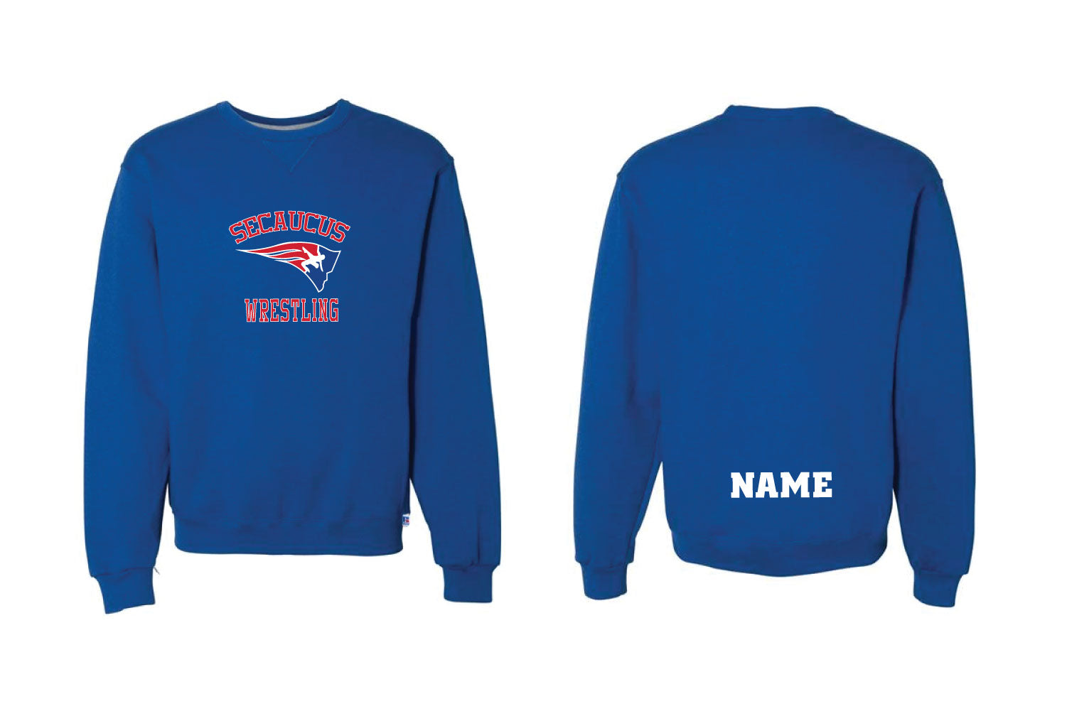 Secaucus Rec Wrestling Cotton Crewneck Sweatshirt - Royal
