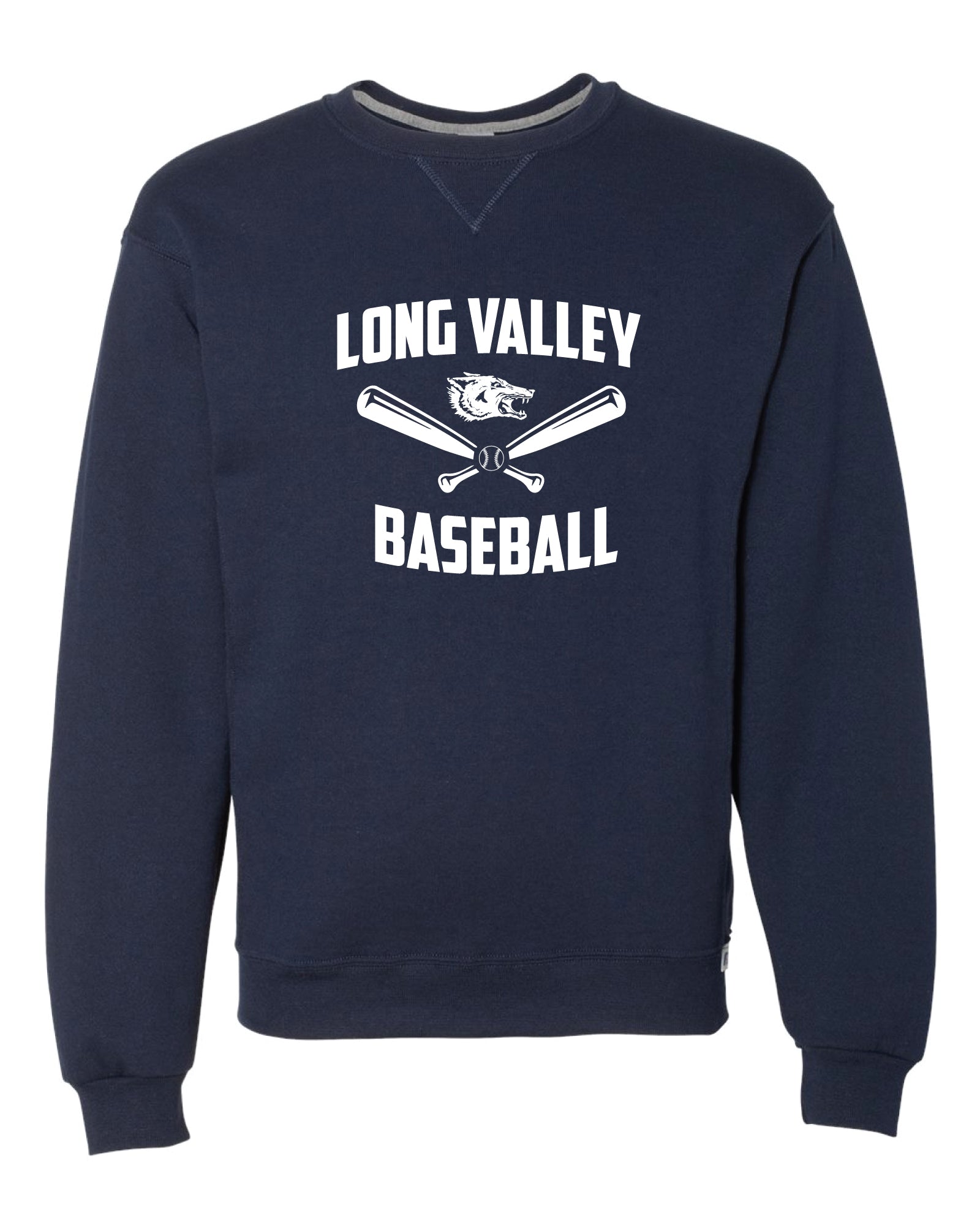 Long Valley Baseball Cotton Crewneck Sweatshirt - Navy
