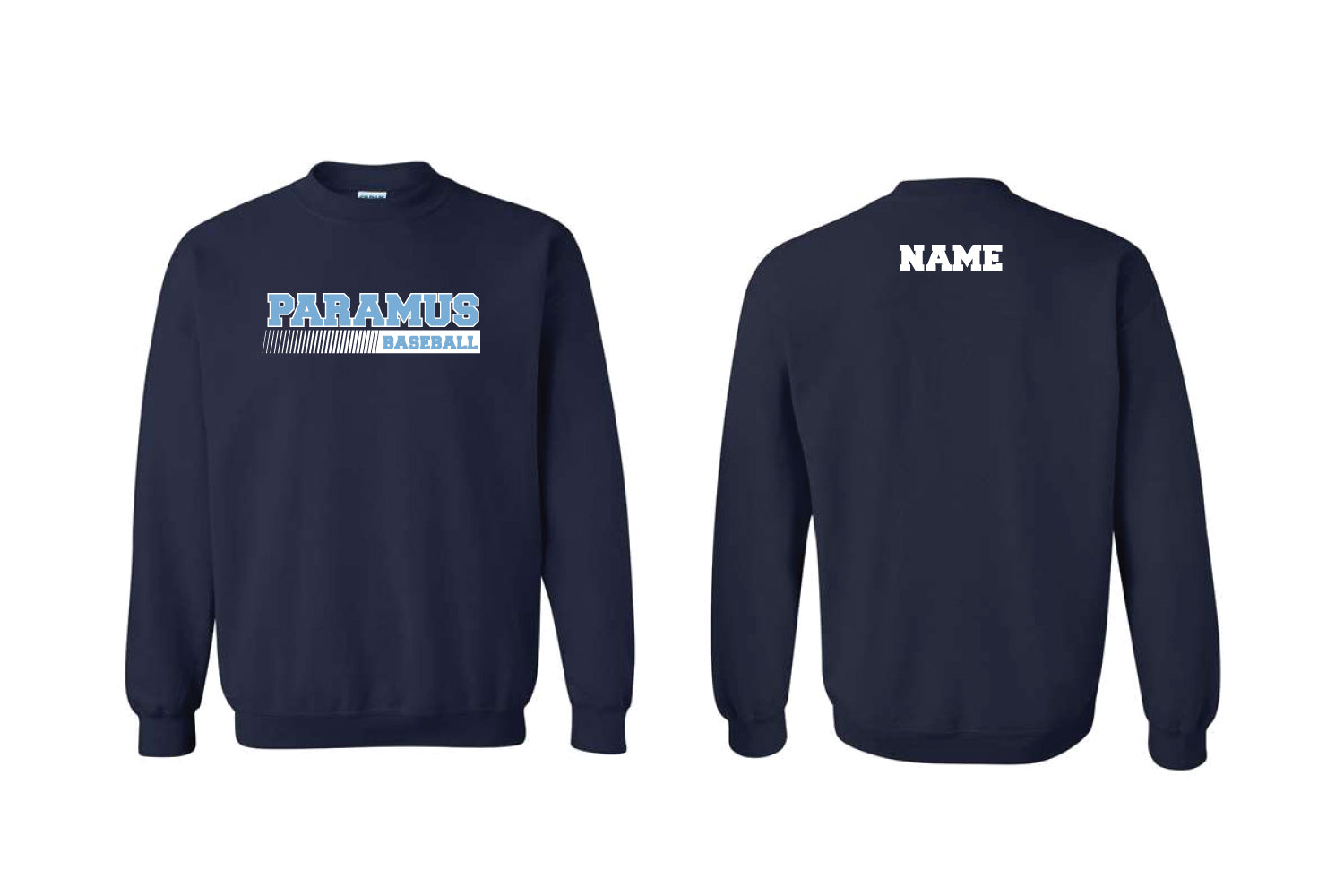 Paramus Baseball Cotton Crewneck Sweatshirt - Navy (Design 2)