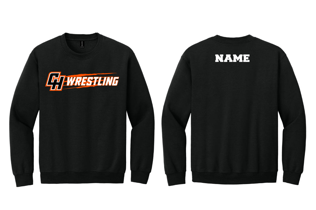 Croton Harmon Wrestling Cotton Crewneck Sweatshirt - Black