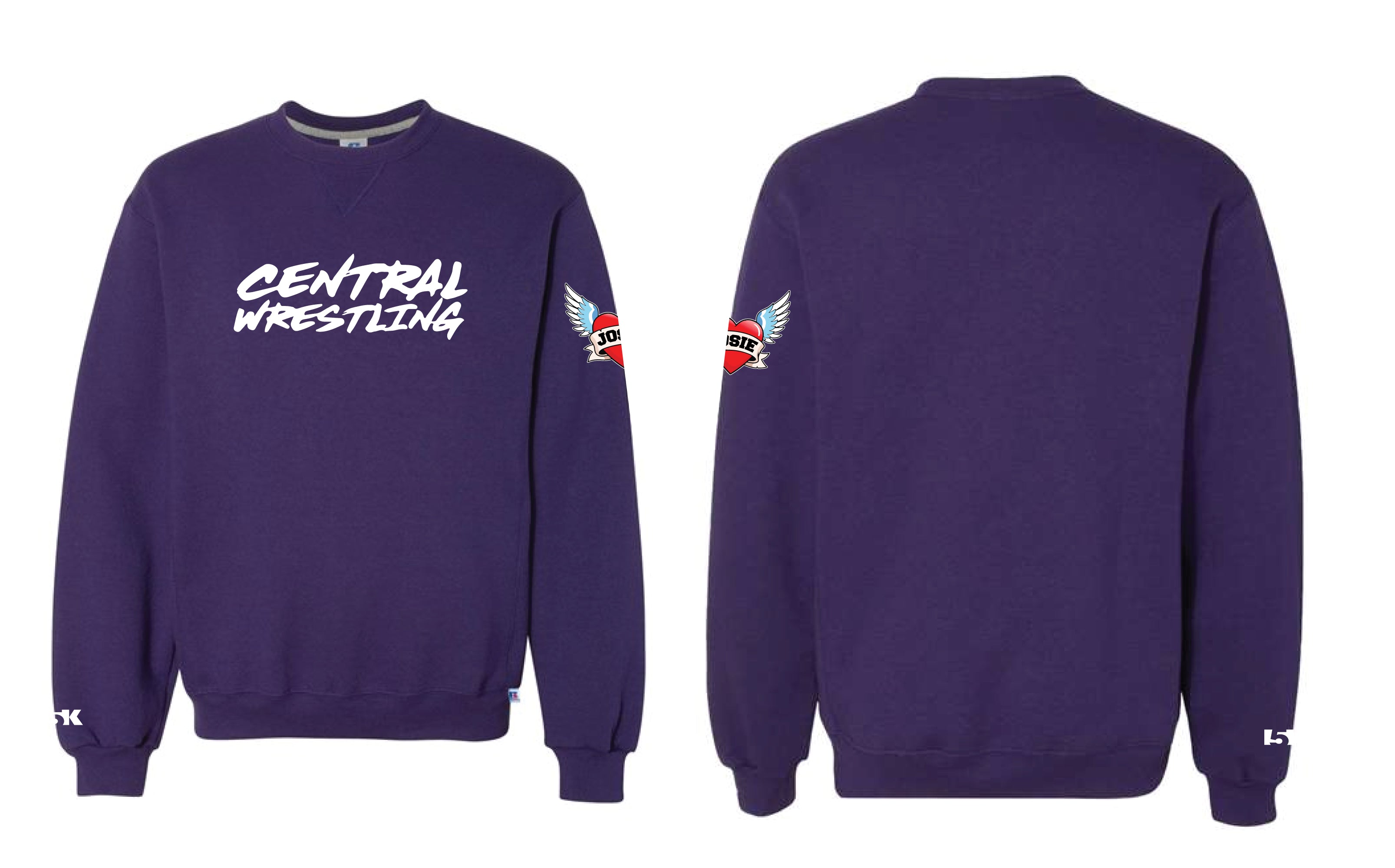 Fort Pierce Cobras Wrestling Cotton Crewneck Sweatshirt - Purple