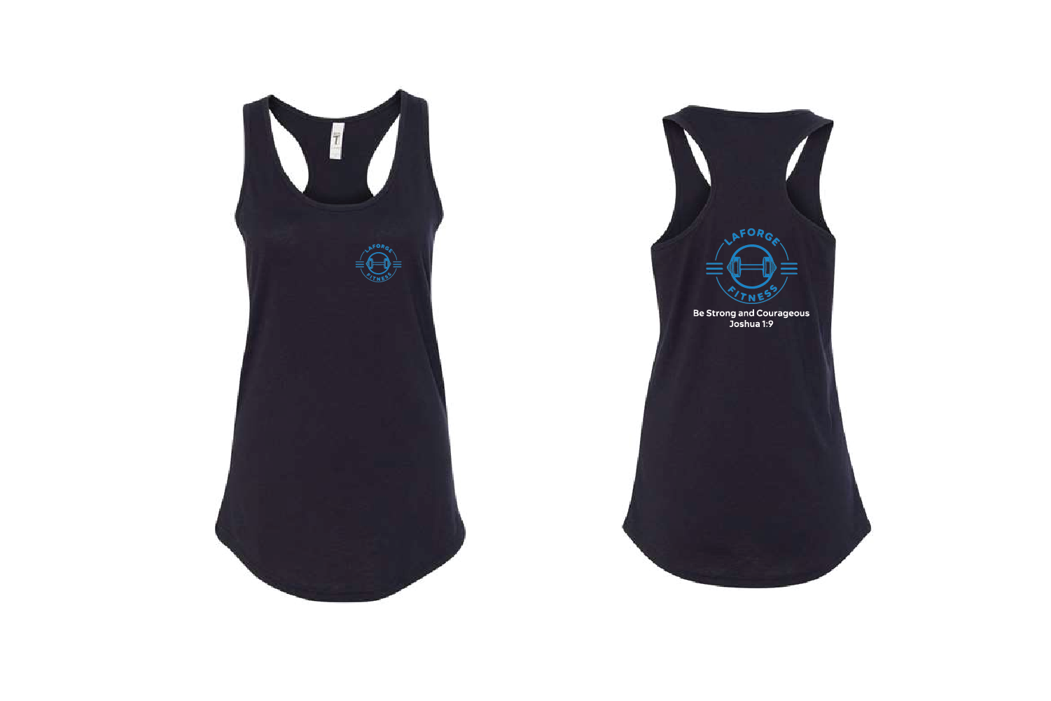 LaForge Fitness Women's Cotton Racerback Tank Top - Black