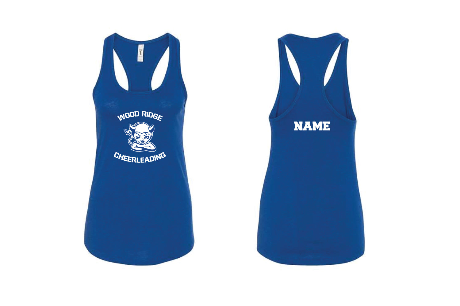 Wood-Ridge Blue Devils Ladies' Cotton Tank Top - Royal (Cheer)