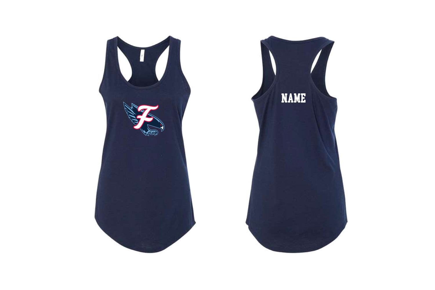 Falcons Baseball Women's Cotton Racerback Tank Top - Navy