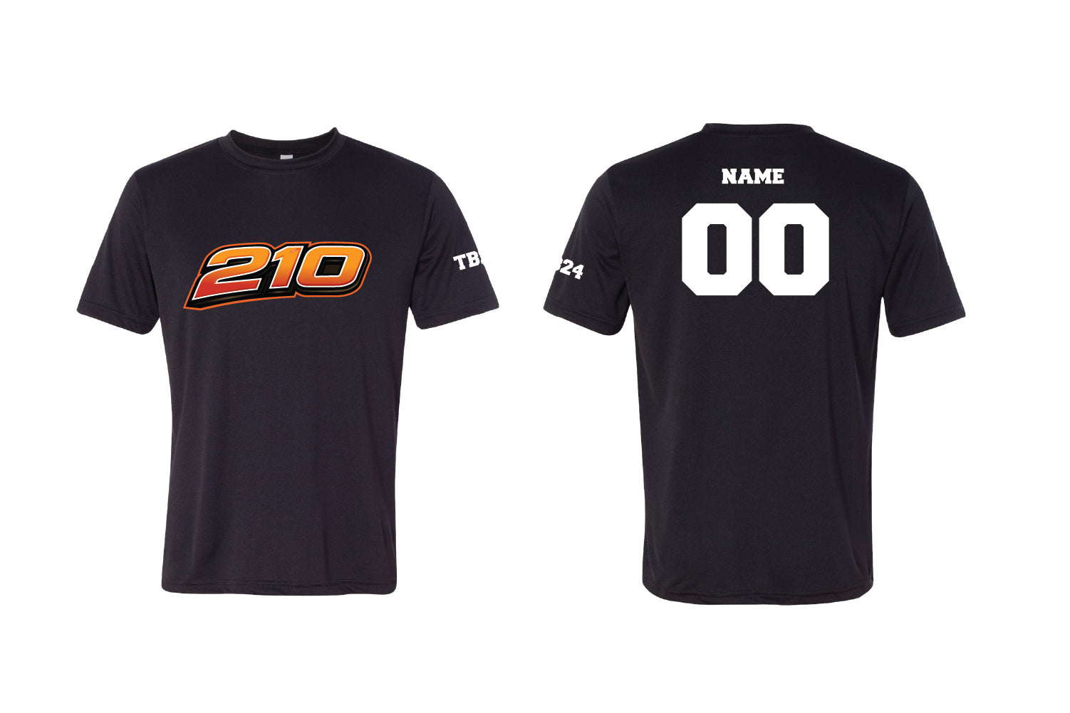210 Baseball Cotton Crew Tee - Black