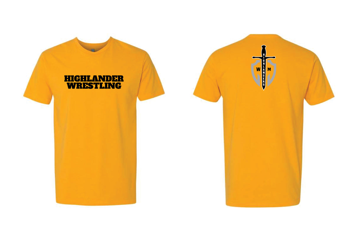 Highlander Wrestling Cotton Crew Tee - Gold