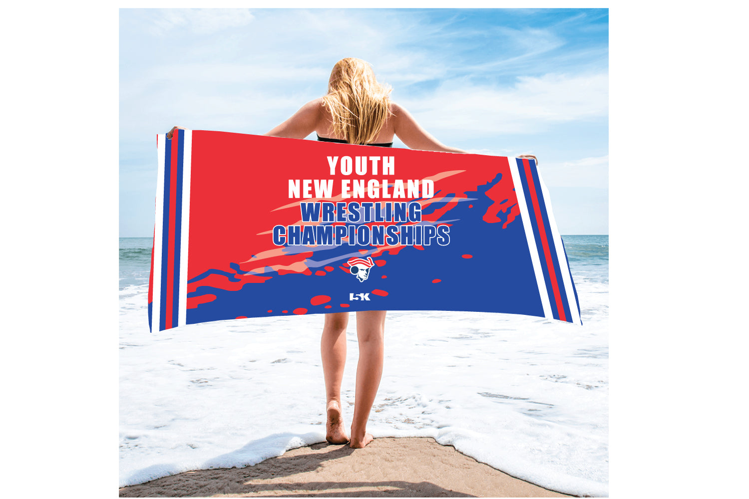 YNEW Wrestling Sublimated Beach Towel - Boys