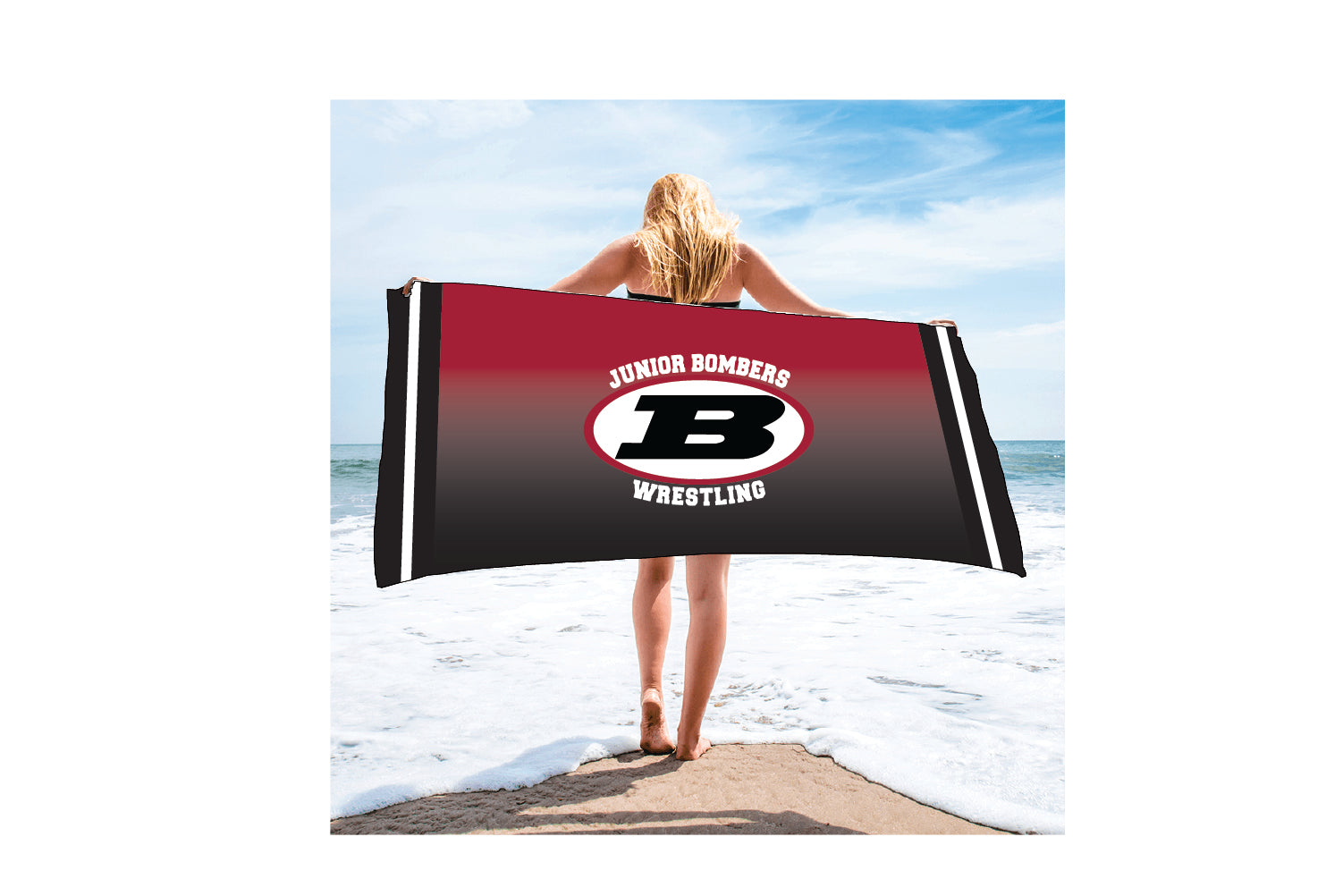 Boonton Bombers Wrestling Sublimated Beach Towel