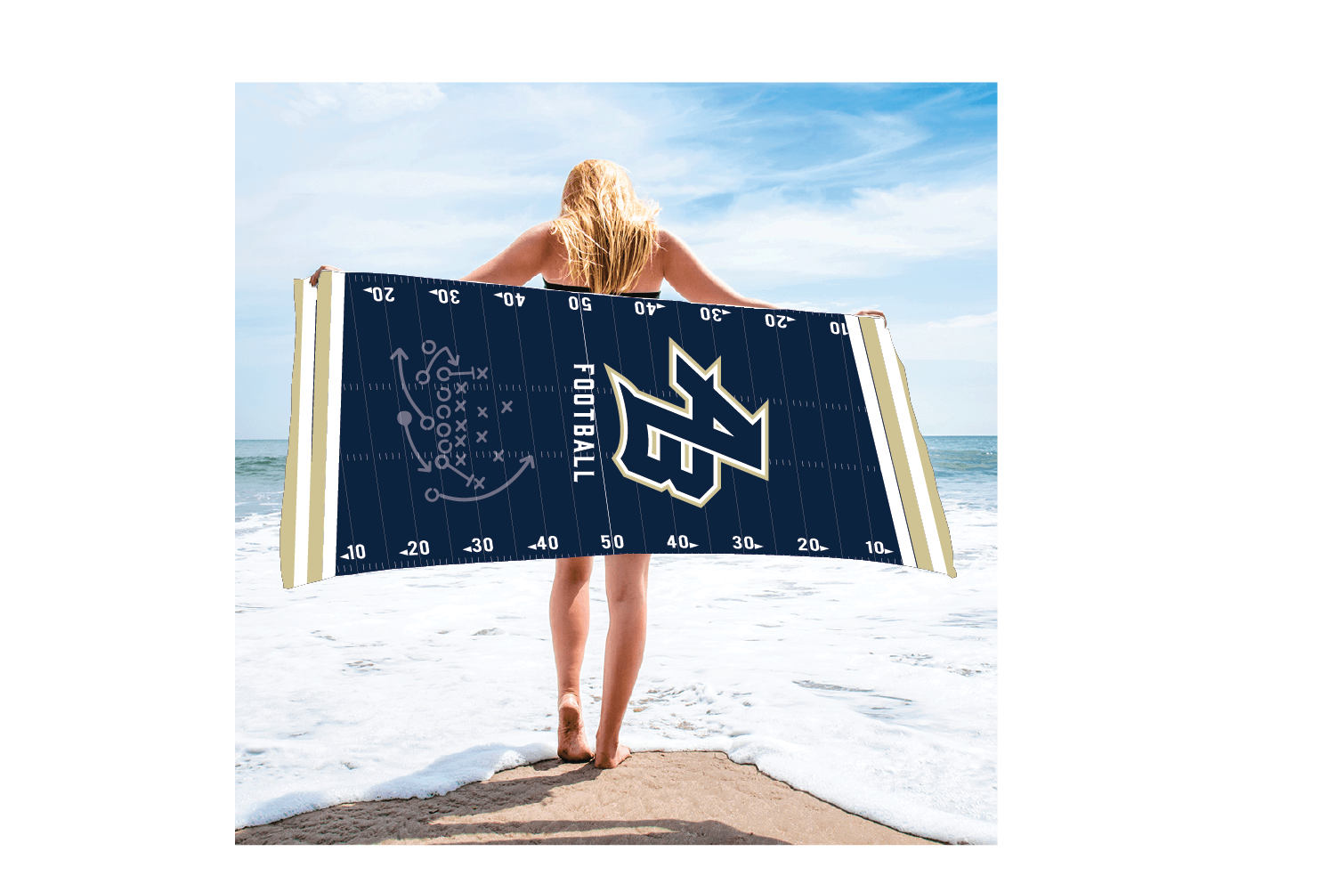 Acton Boxborough Football Sublimated Beach Towel