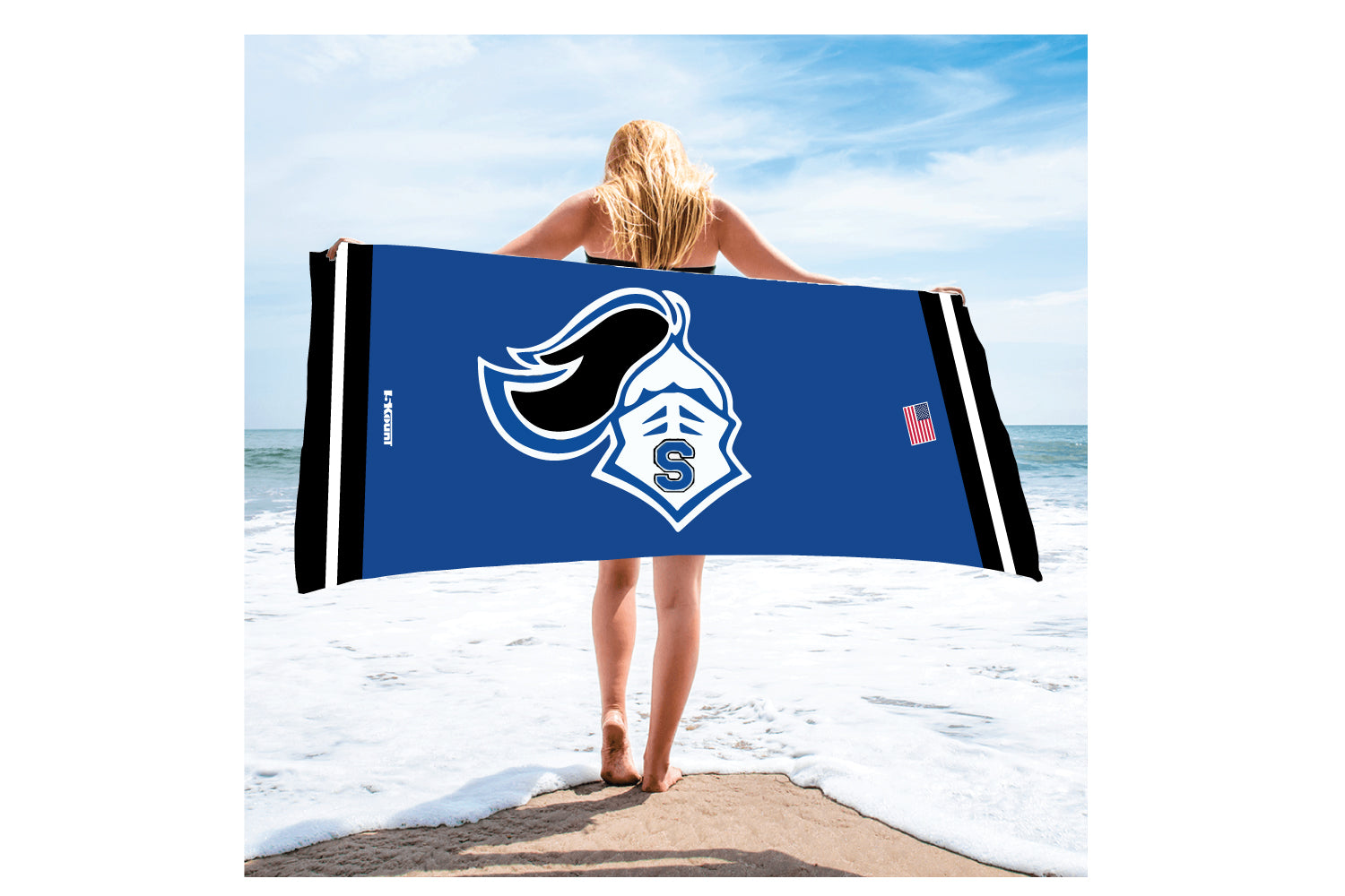Southington Knights Football Sublimated Beach Towel