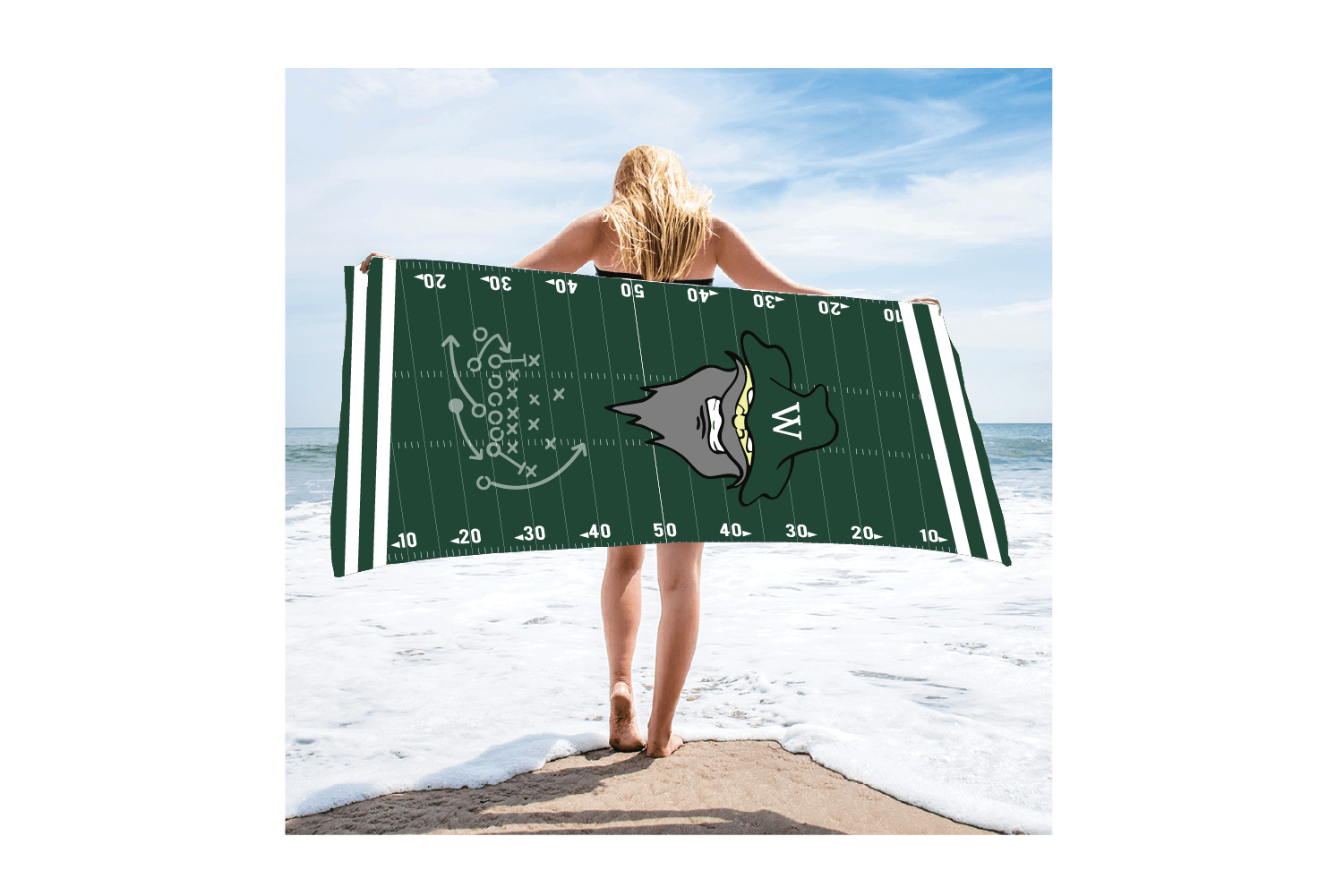 Wachusett Football Sublimated Beach Towel