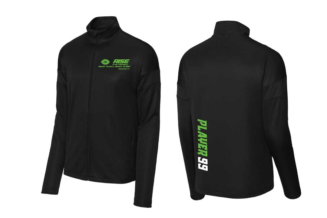 Rise Flag Football Travel Full Zip Jacket - Black