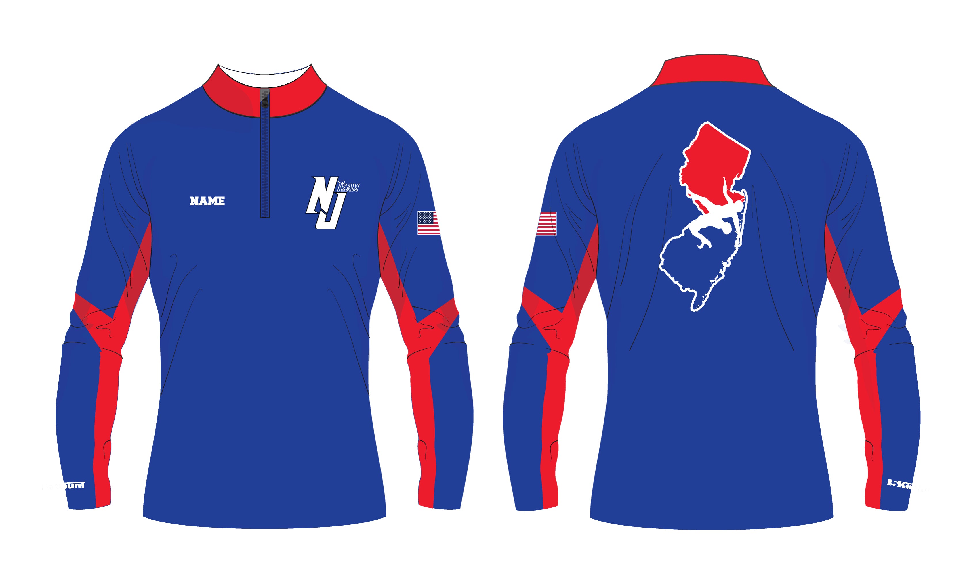 NJ Wrestling Team Sublimated Quarter Zip