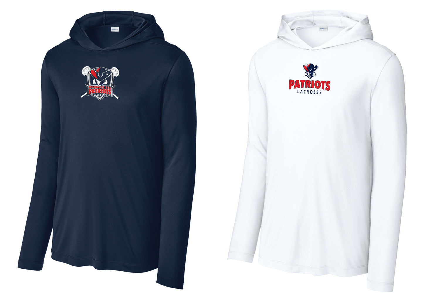 Warwick Pal Patriots Lax  UV Protection Light Hoodie - Navy or White