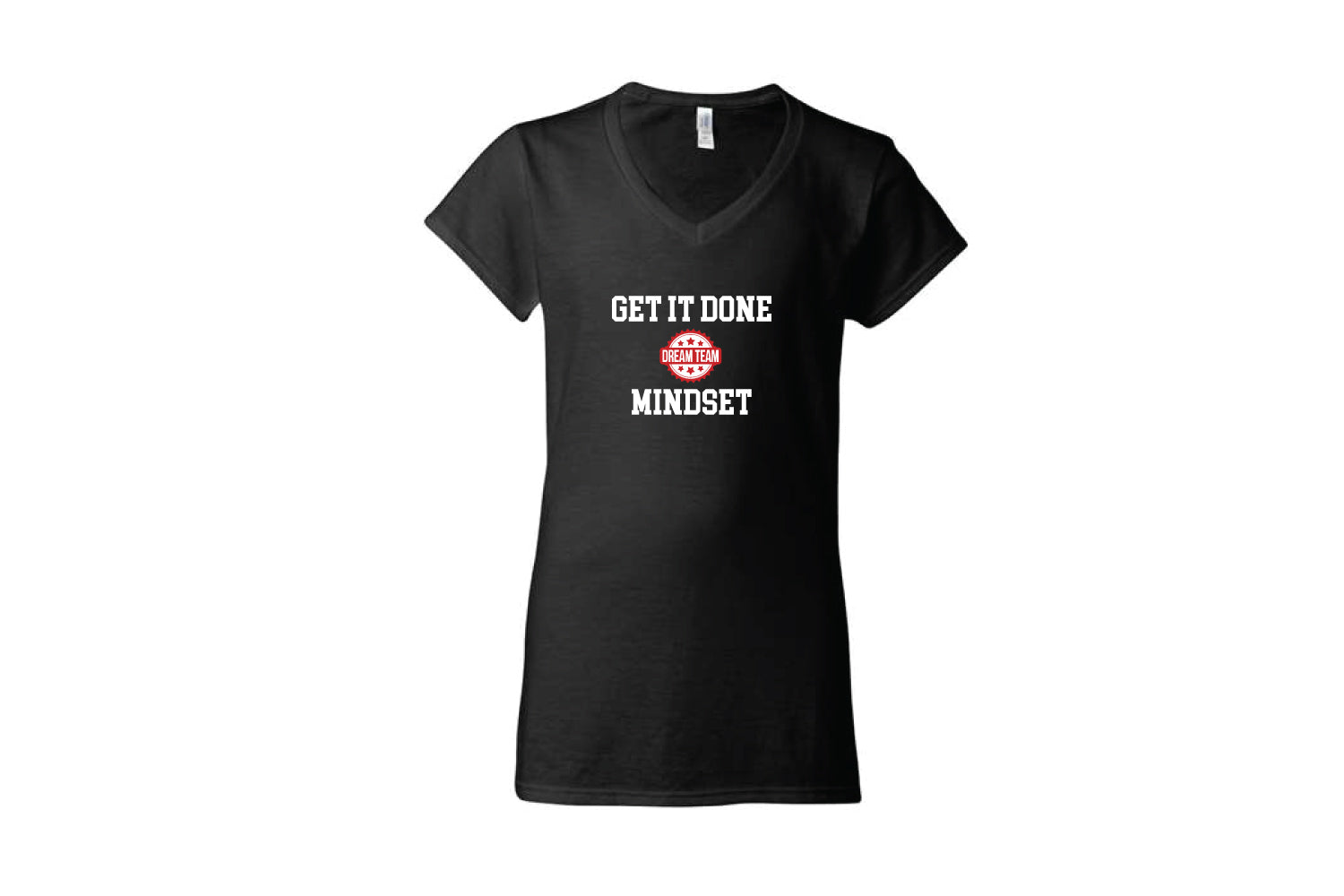 Dream Team Cotton Women's V-Neck Tee (Black)