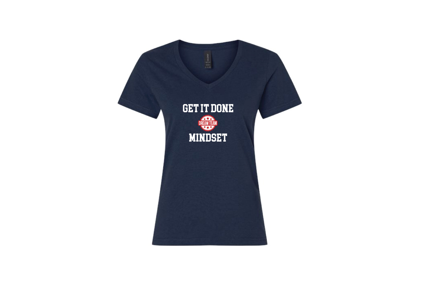Dream Team Cotton Women's V-Neck Tee (Navy)
