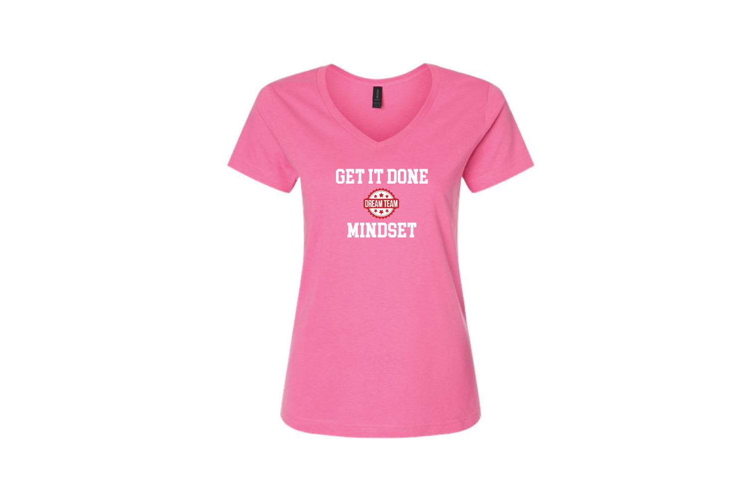 Dream Team Cotton Women's V-Neck Tee (Pink)