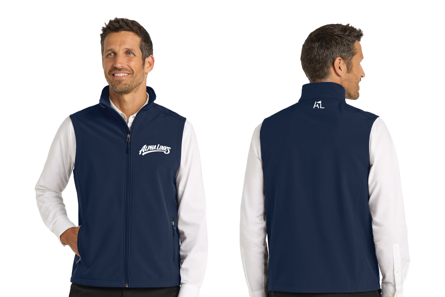 Alpha Links Soft Shell Golf Vest - Navy