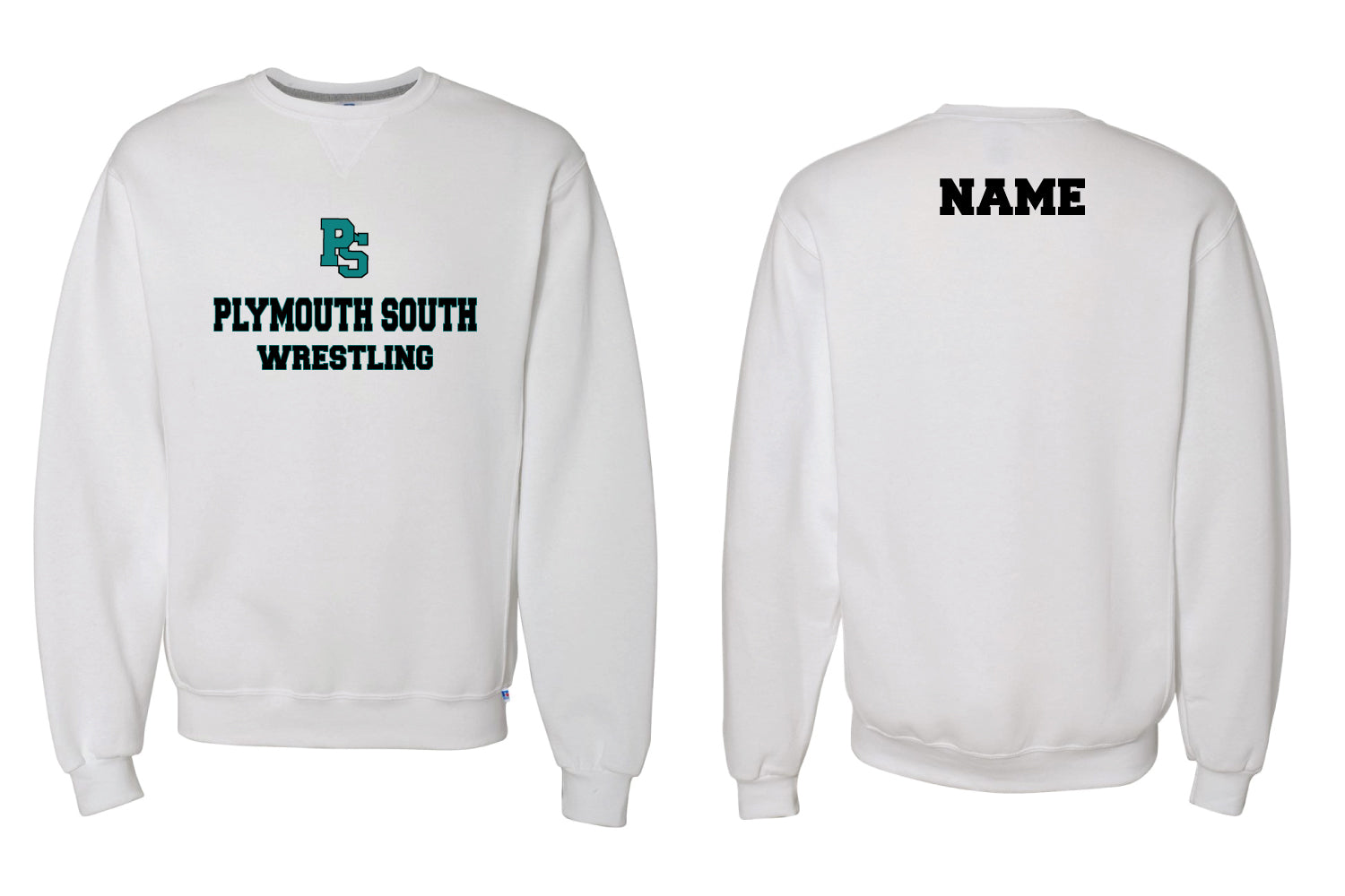 Plymouth South Wrestling Crewneck Sweatshirt - White