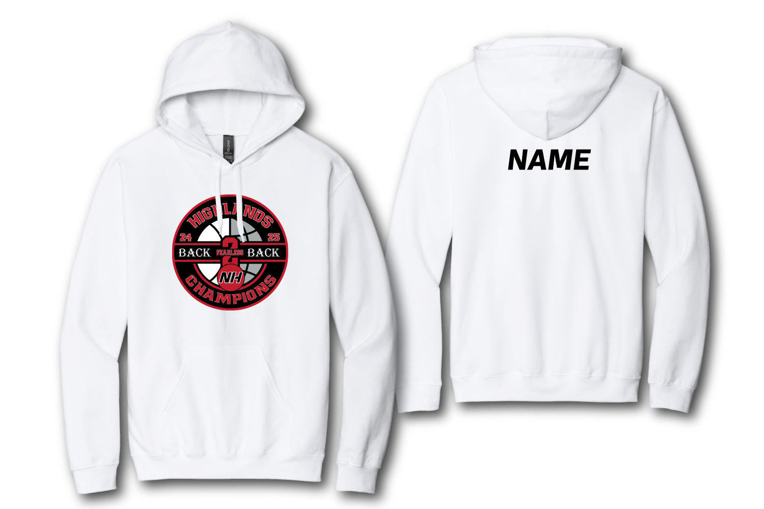 Highlands Rec Cotton Hoodie Design 2 - White