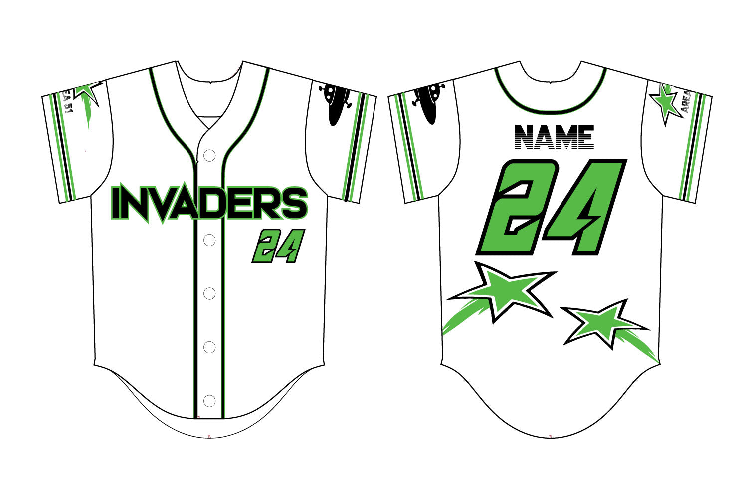 Invaders Baseball Sublimated Game Jersey (Away)