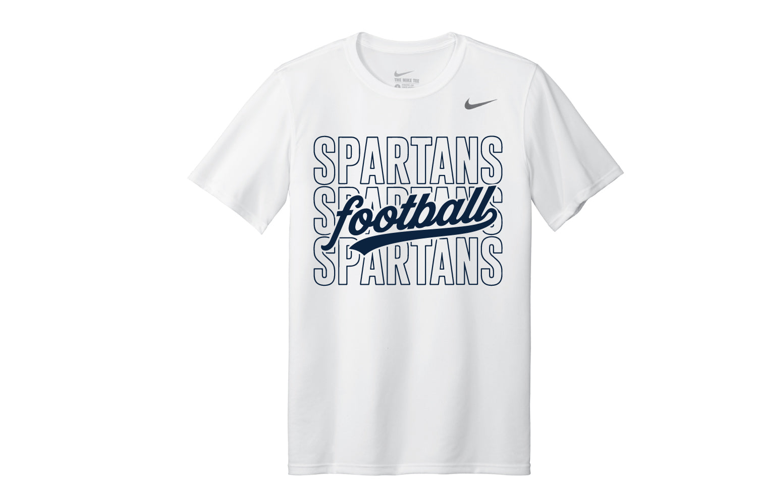 Paramus Rec Football Nike Dryfit Tee - White (Vintage Spartans)