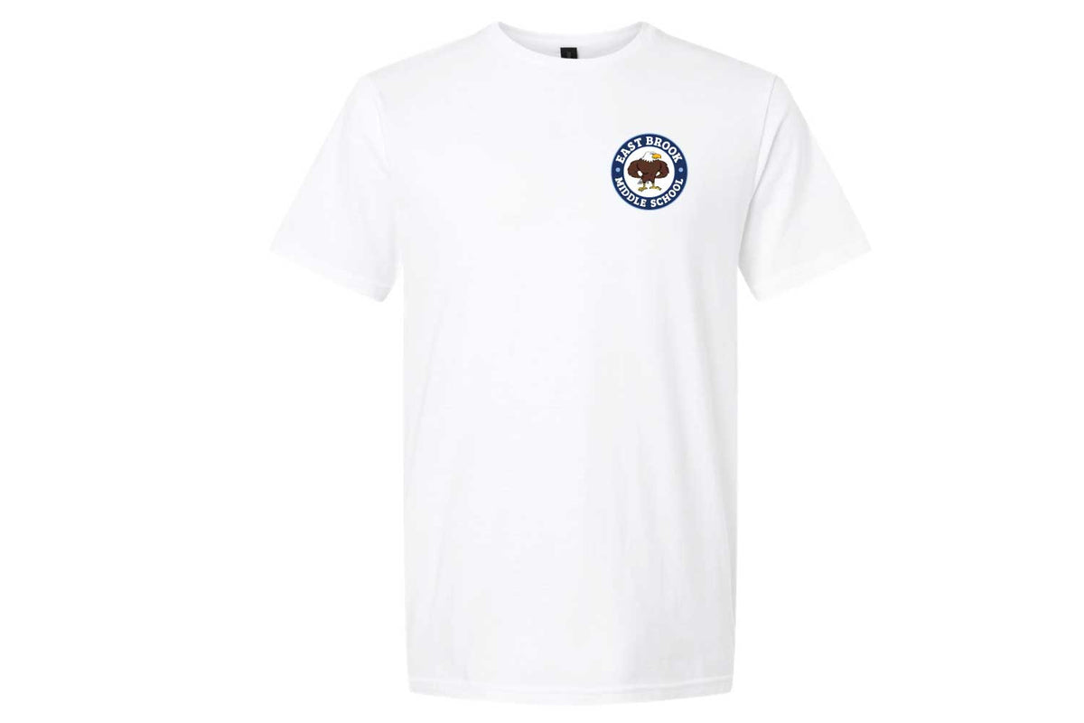 East Brook Middle School Cotton Crew Tee - Design 1 - White