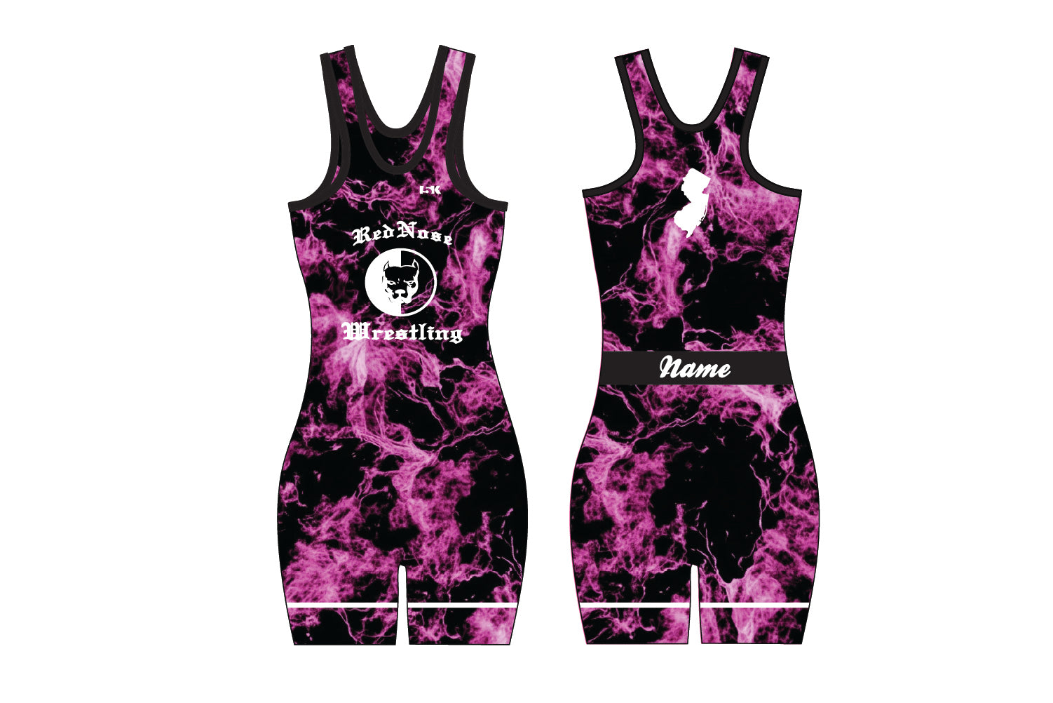 Red Nose Sublimated Women's Singlet - Flames (Pink)