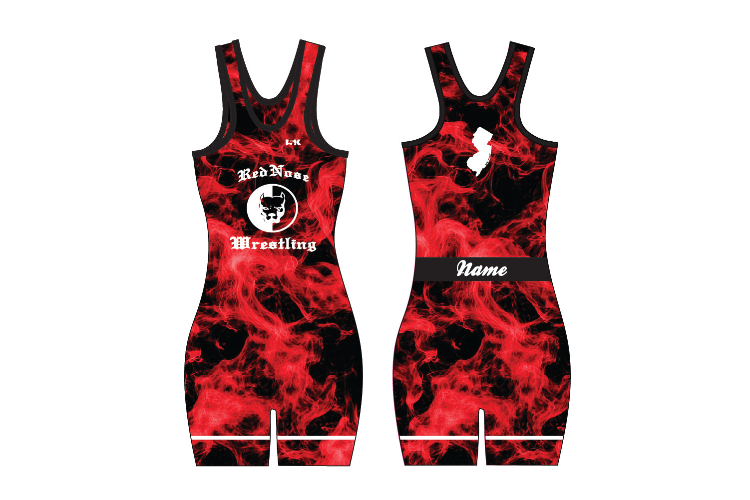 Red Nose Sublimated Women's Singlet - Flames (Red)