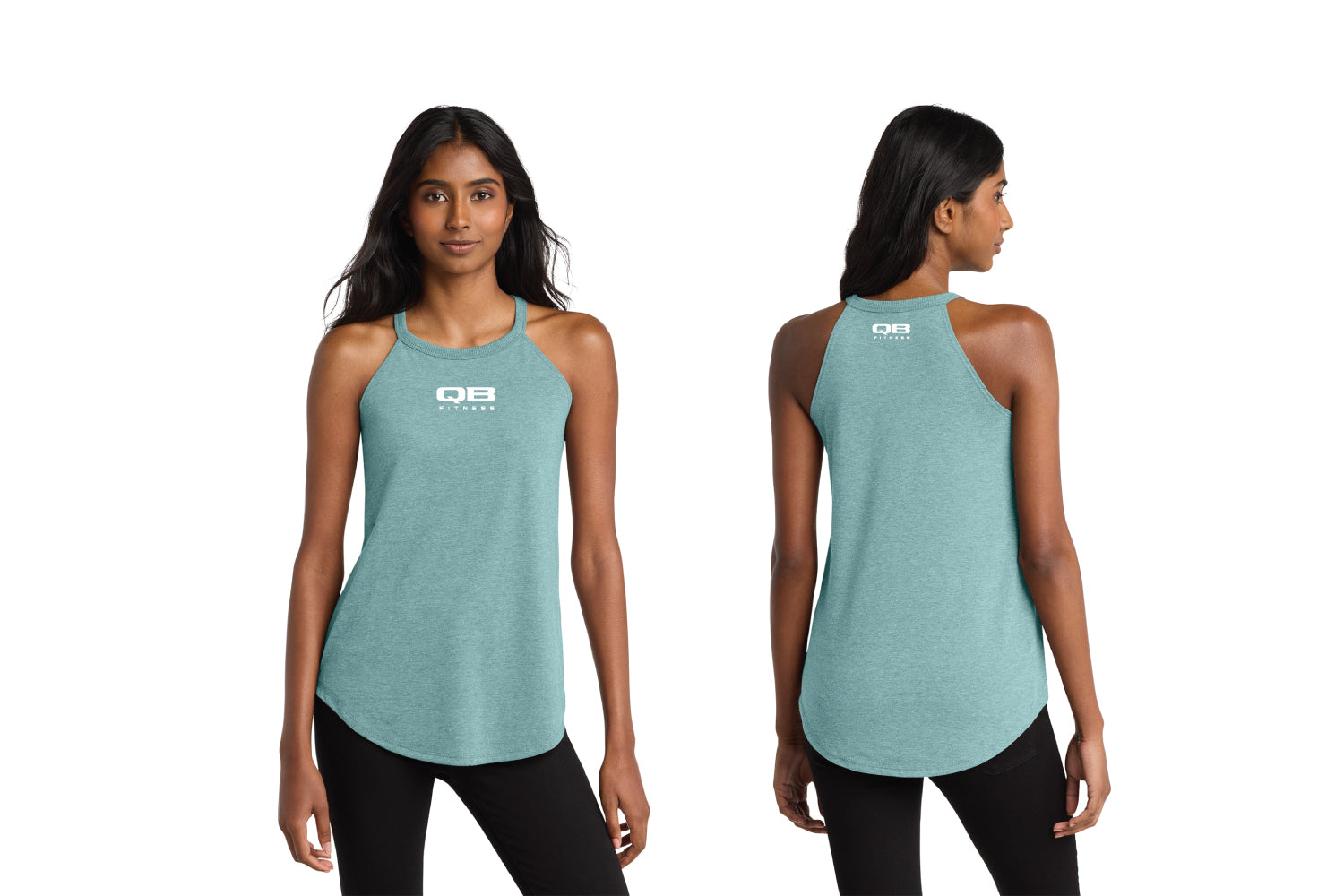QB Fitness Women's Rocker Tank -  Eucalyptus Blue
