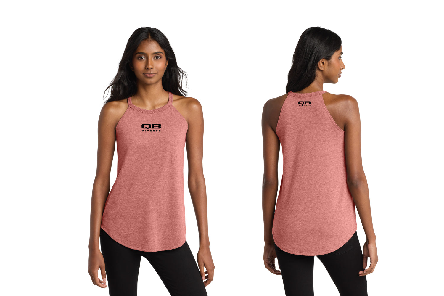 QB Fitness Women's Rocker Tank - Blush Pink