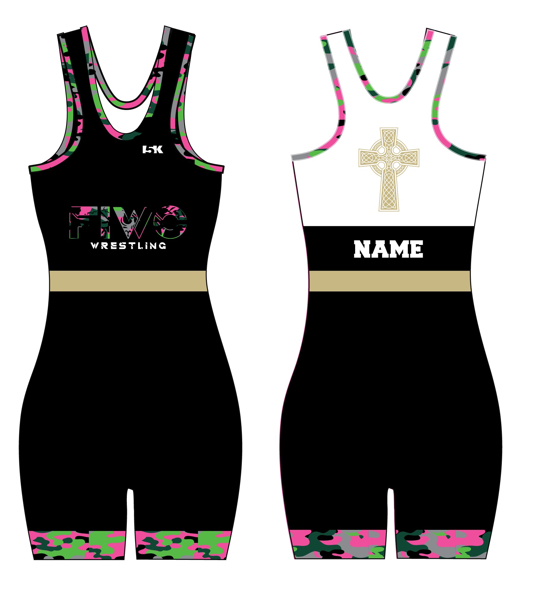 Fightin' Irish Wrestling Sublimated Women's Singlet - Design 9