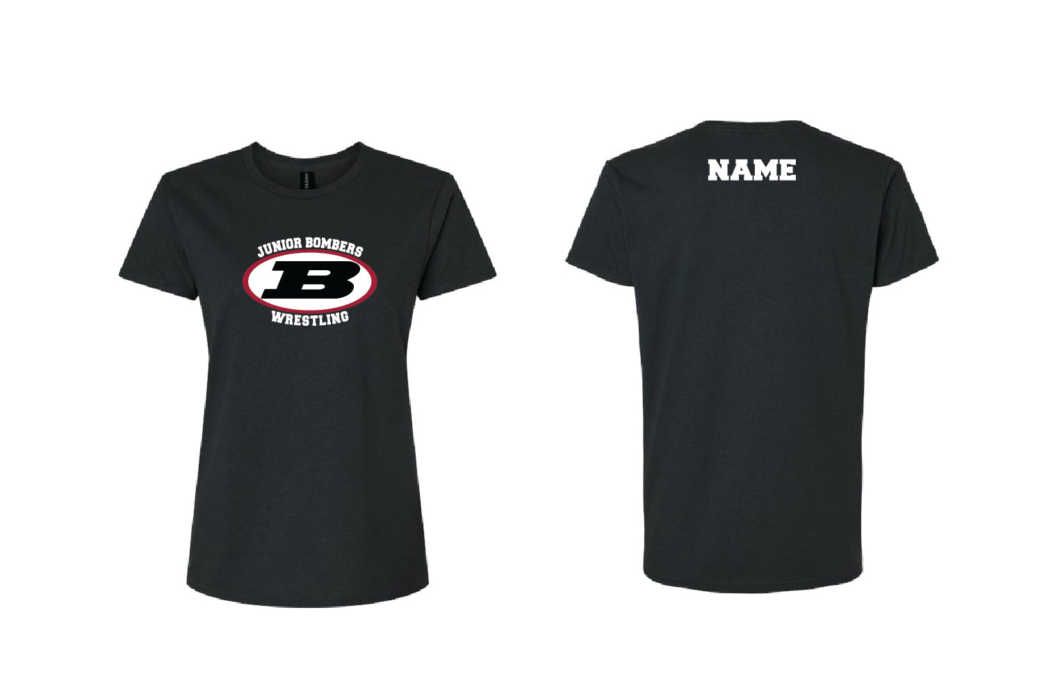 Boonton Bombers Wrestling Cotton Women's Cotton Tee - Black